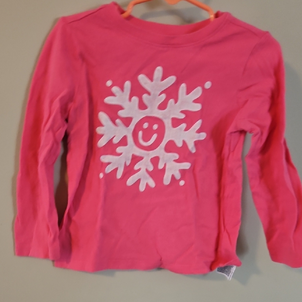 Old Navy Pink Long Sleeve Tee with Snowflake